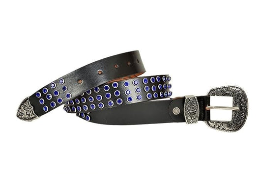 Equestire Crystal Studded Western Leather Belt