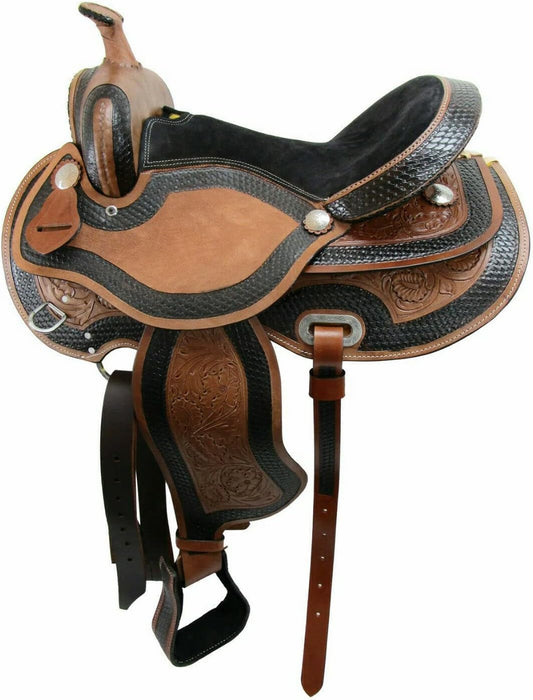 Two Tone Leather Western Saddle for Ranch and Trail Riding