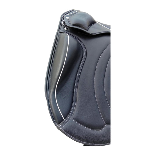 Equestire Premium Black Dressage Saddle with Contrast Piping