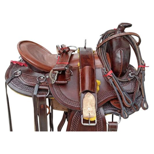 Equestire Premium Dark Oil Ranch & Trail Western Saddle Set