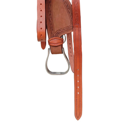 Equestire Handcrafted Youth Western Saddle with Basketweave Tooling