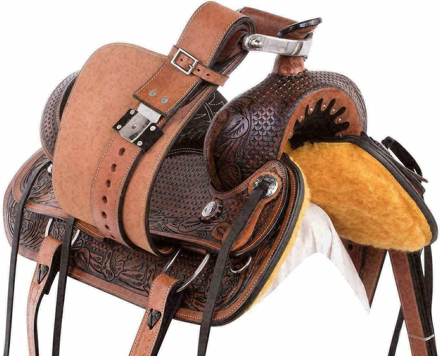 Premium Handcrafted Western Horse Saddle Genuine Leather Trail Ranch
