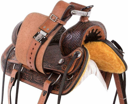 Premium Handcrafted Western Horse Saddle Genuine Leather Trail Ranch