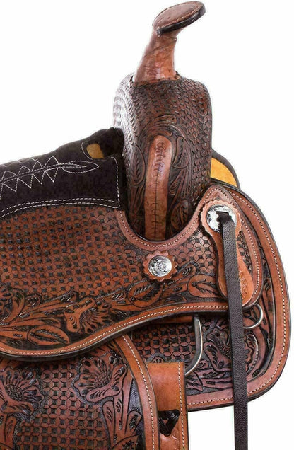 Premium Handcrafted Western Horse Saddle Genuine Leather Trail Ranch