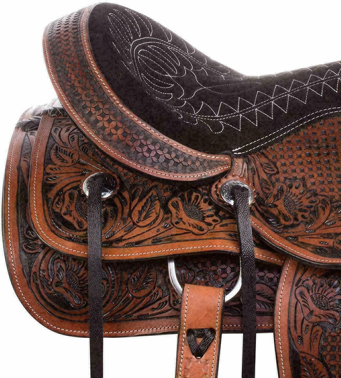 Premium Handcrafted Western Horse Saddle Genuine Leather Trail Ranch