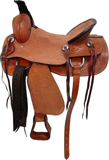 Traditional Western Saddle Handcrafted Leather Horse Riding Saddle