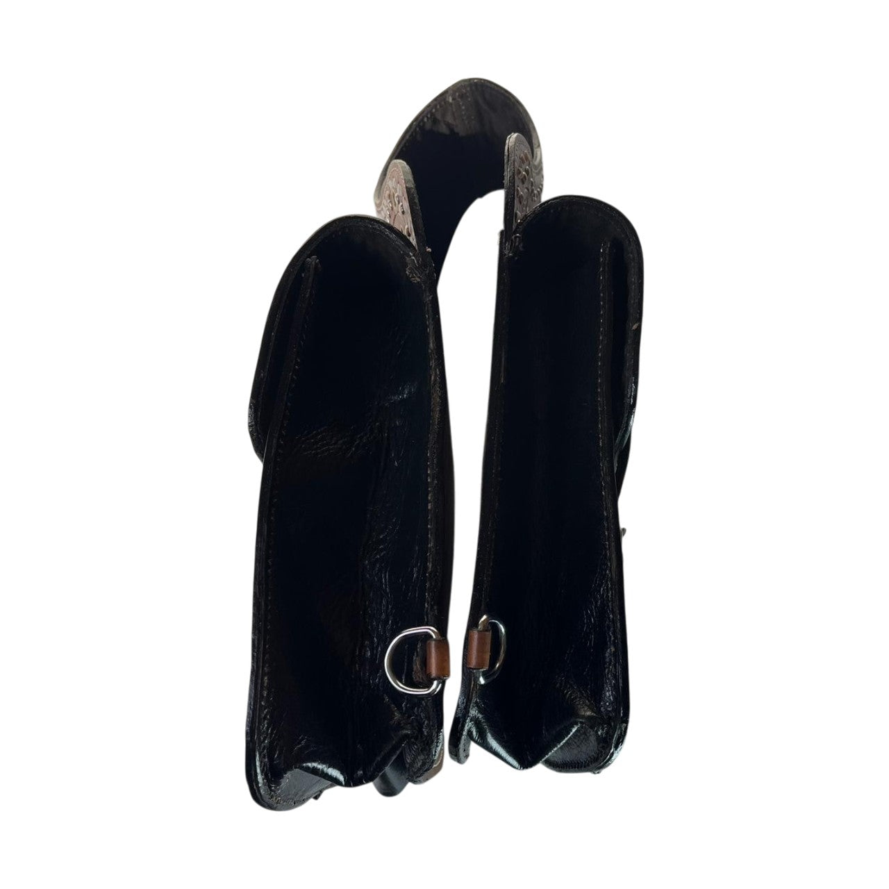 Equestire Hand-Tooled Western Leather Saddle Bag Set