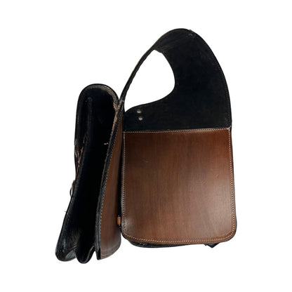 Equestire Hand-Tooled Western Leather Saddle Bag Set