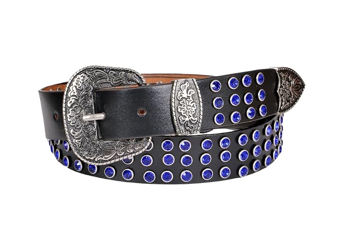 Equestire Crystal Studded Western Leather Belt