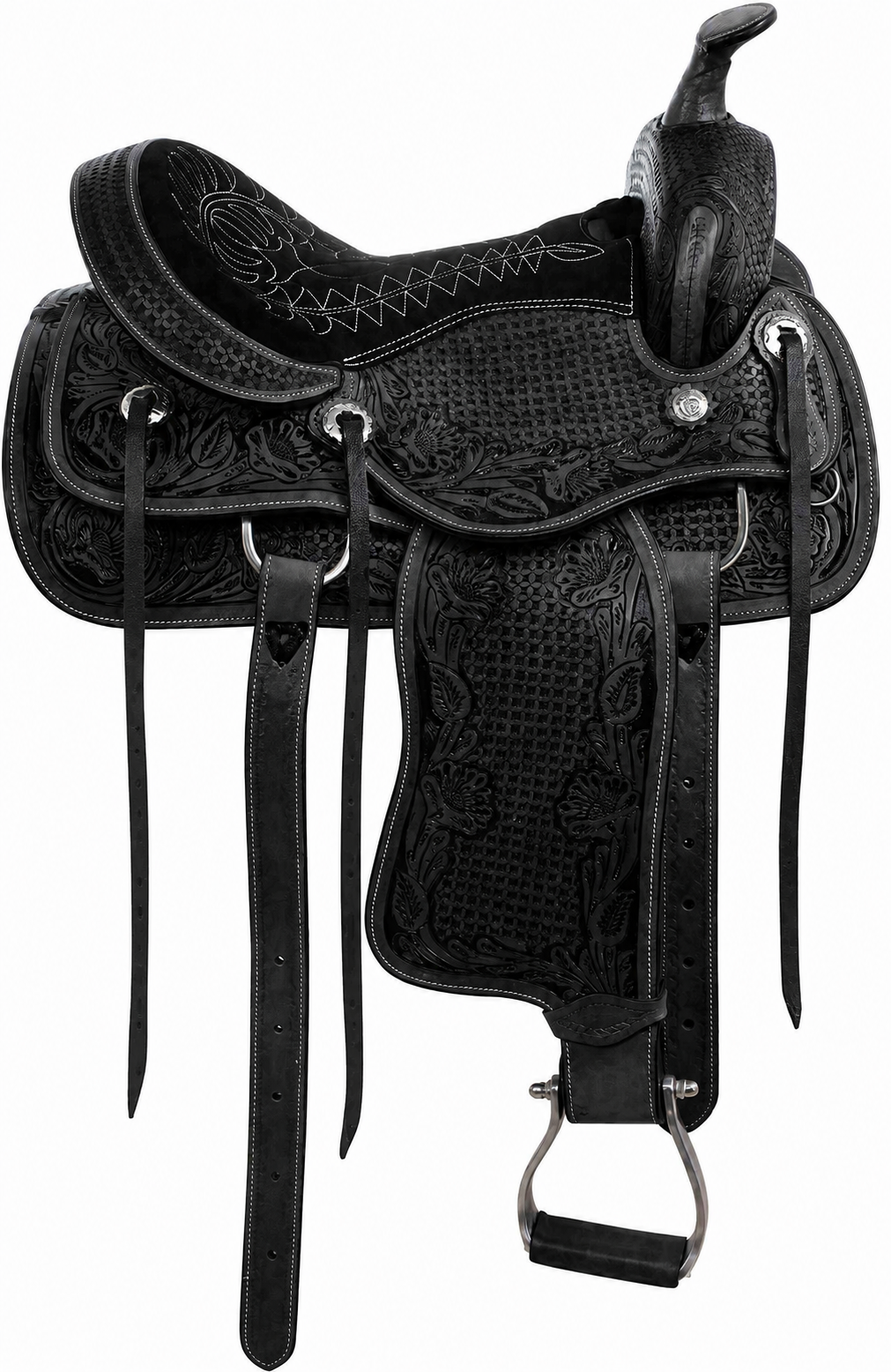 Premium Handcrafted Western Horse Saddle Genuine Leather Trail Ranch