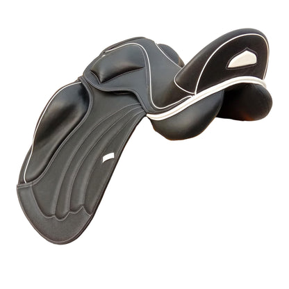 Equestire Premium Black Dressage Saddle with Contrast Piping