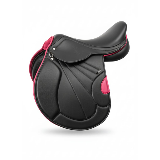 Equestire Premium Black & Pink All-Purpose English Saddle