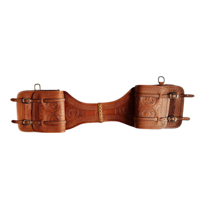 Equestire Hand-Tooled Leather Western Saddle Bag