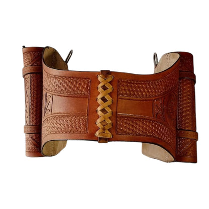 Equestire Hand-Tooled Leather Western Saddle Bag