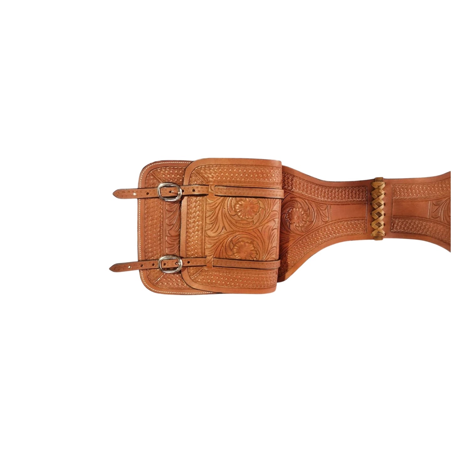Equestire Hand-Tooled Leather Western Saddle Bag