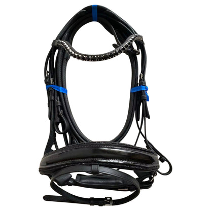 Equestire Crystal Wave Dressage Bridle – Premium Black Leather