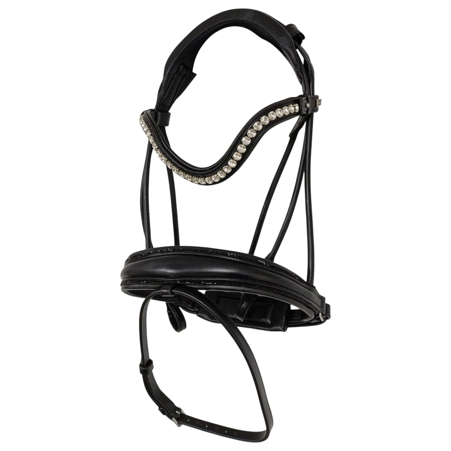 Equestire Crystal Wave Dressage Bridle – Premium Black Leather