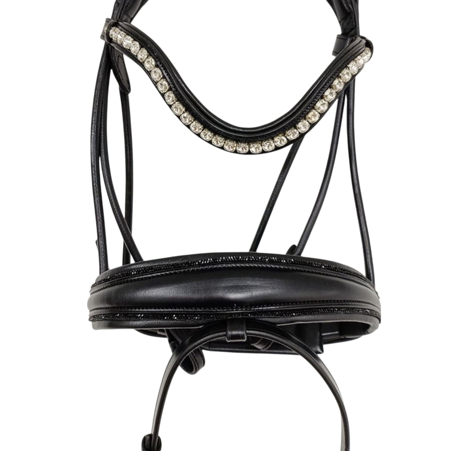 Equestire Crystal Wave Dressage Bridle – Premium Black Leather