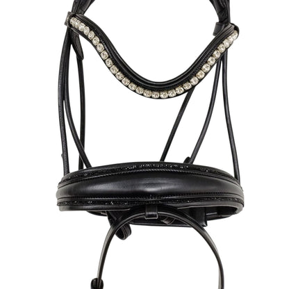 Equestire Crystal Wave Dressage Bridle – Premium Black Leather