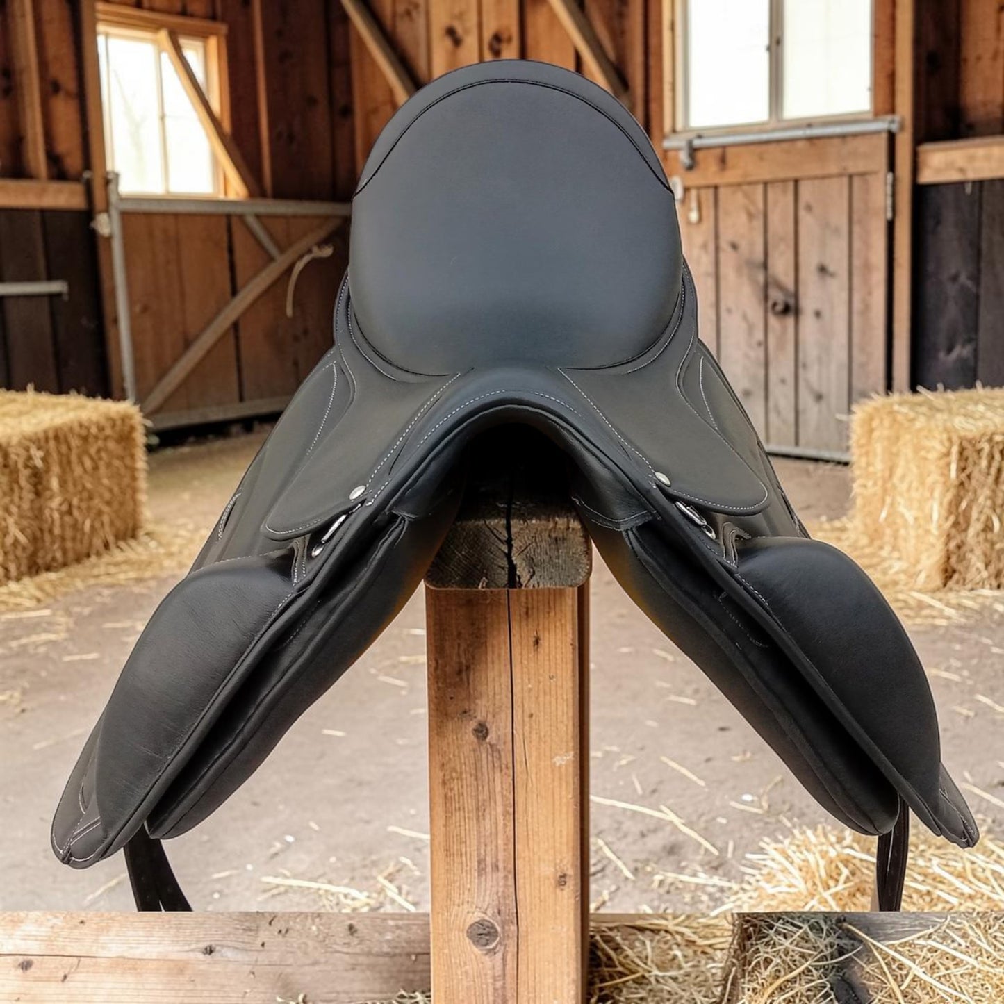 Equestire Grand Prix Elite Monoflap Black Leather Dressage Saddle