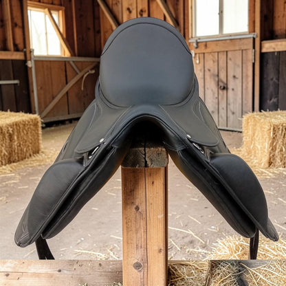Equestire Grand Prix Elite Monoflap Black Leather Dressage Saddle