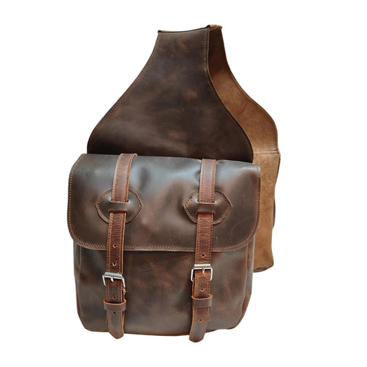 Equestire Vintage Leather Western Saddle Bag