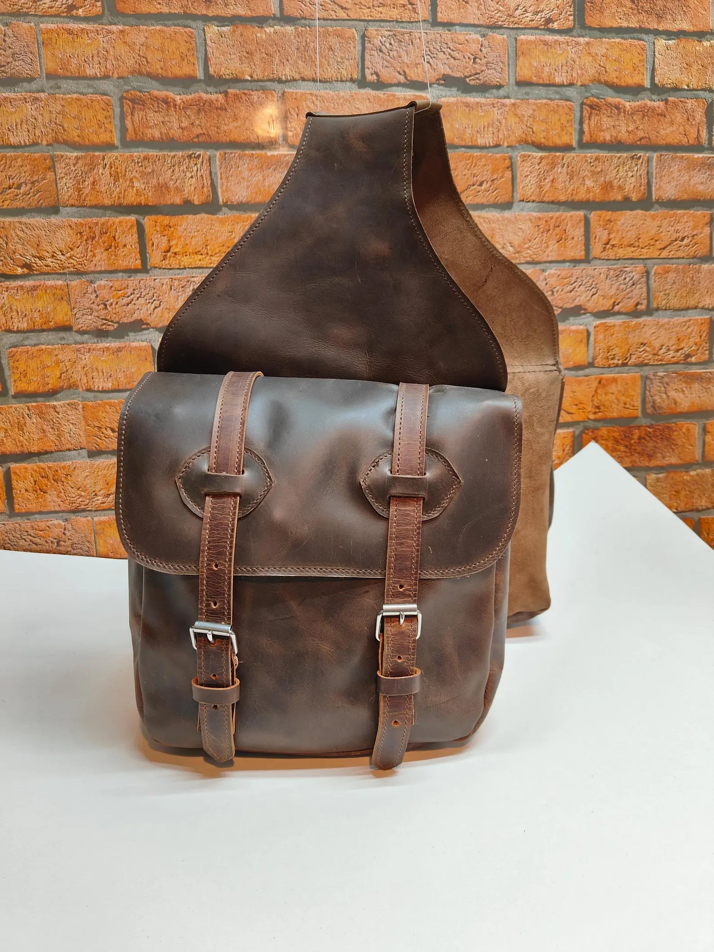 Equestire Vintage Leather Western Saddle Bag