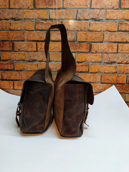 Equestire Vintage Leather Western Saddle Bag