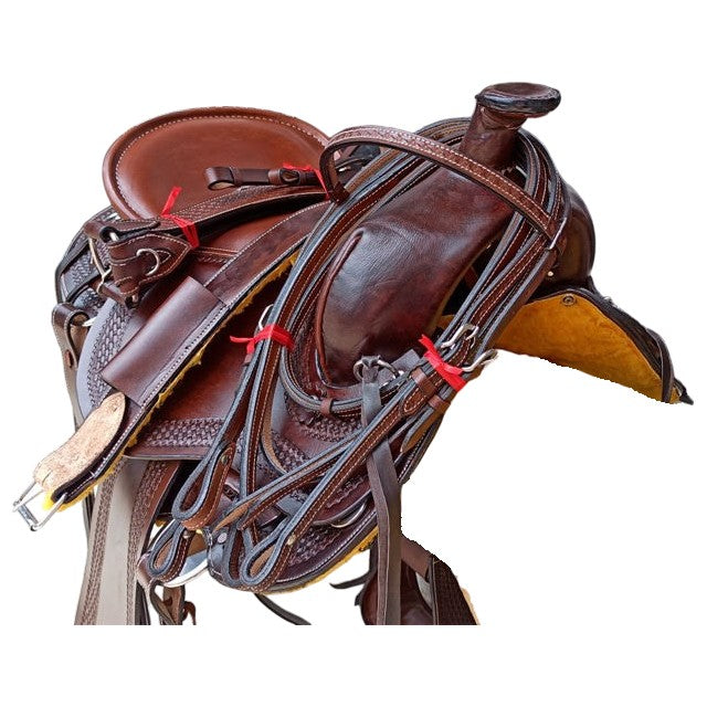 Equestire Premium Dark Oil Ranch & Trail Western Saddle Set