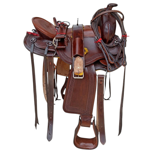 Equestire Premium Dark Oil Ranch & Trail Western Saddle Set